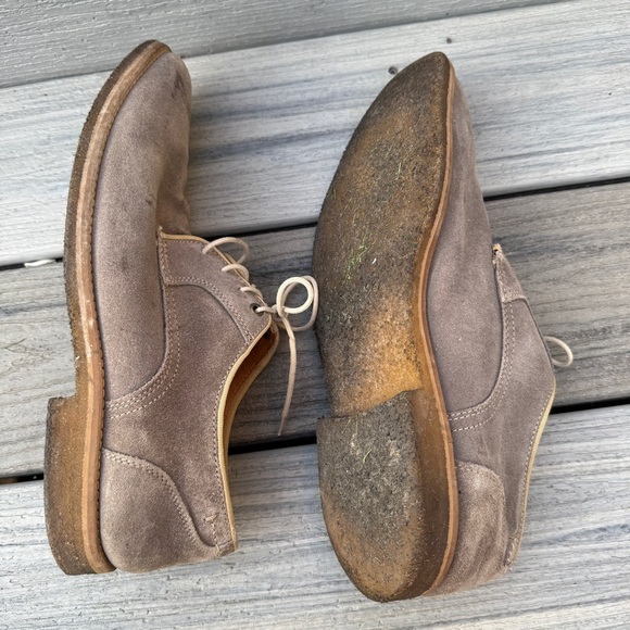 Johnston & Murphy Men's Suede Oxford Shoes 10.5 - Taupe - Picture 9 of 16